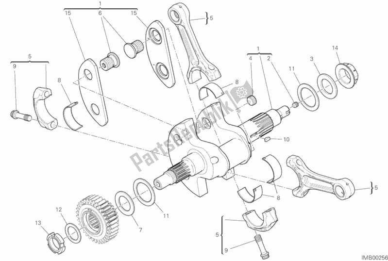 All parts for the Connecting Rods of the Ducati Diavel 1260 Thailand 2020